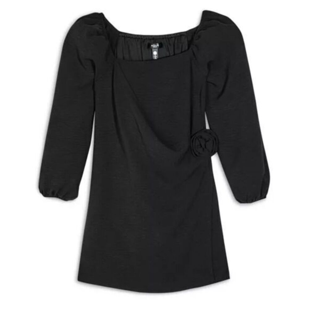 Aqua Girl Black Long Sleeve‎ Rose Dress Size XL
